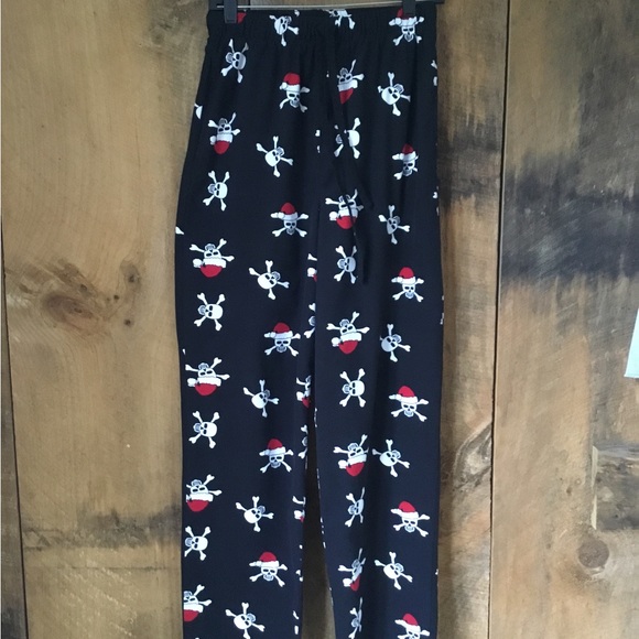 Skull with Santa Hat PJ Bottoms - Picture 2 of 6